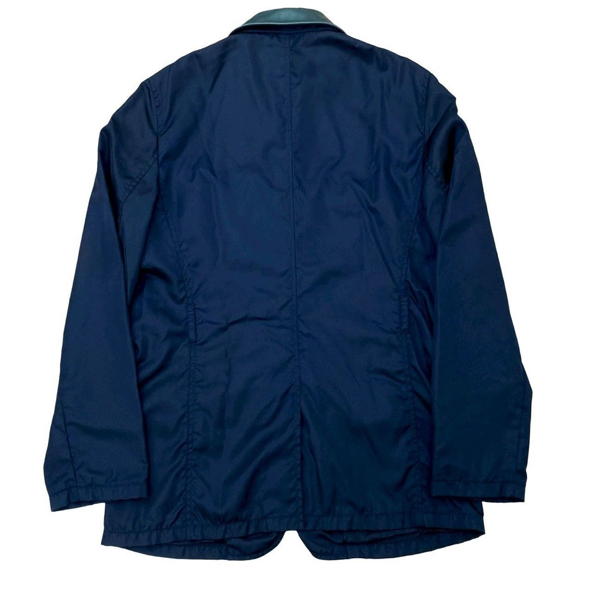 Prada Nylon Leather Different Jacket Navy Green — view 3