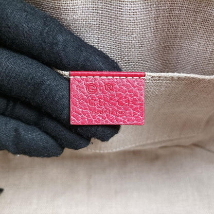 Gucci Interlocking G Charm Dome Red Leather 449661 I023724370