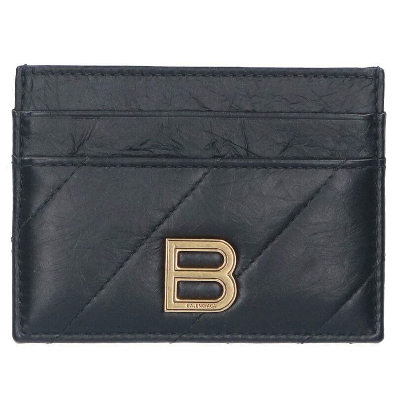 Balenciaga 766467 B Logo Leather Card Case Men's