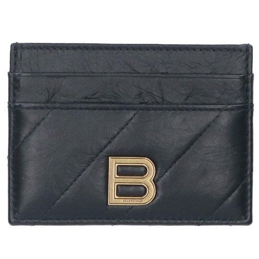 Balenciaga 766467 B Logo Leather Card Case Men's
