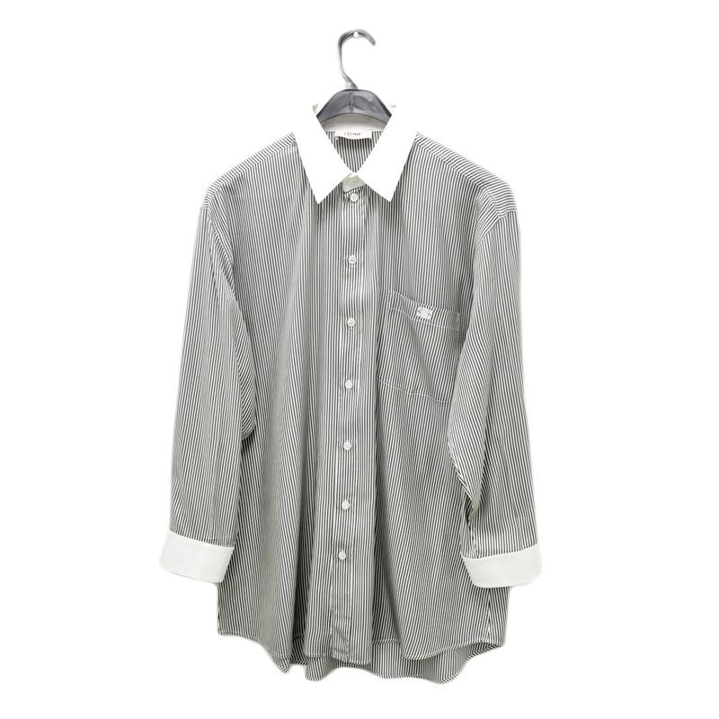 Celine Check Shirt Oversize 38 Size 2 H Silk Clothes