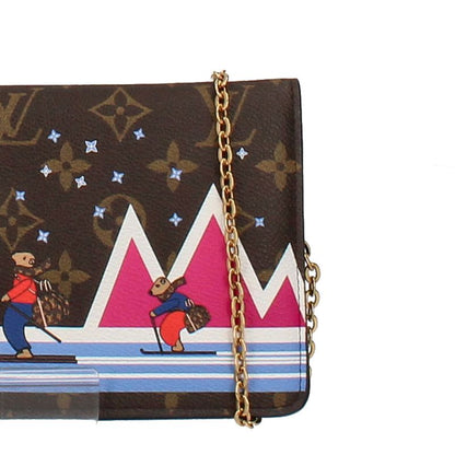 Louis Vuitton Pochette Weekend M63857 Monogram Women's Shoulder Bag Brown