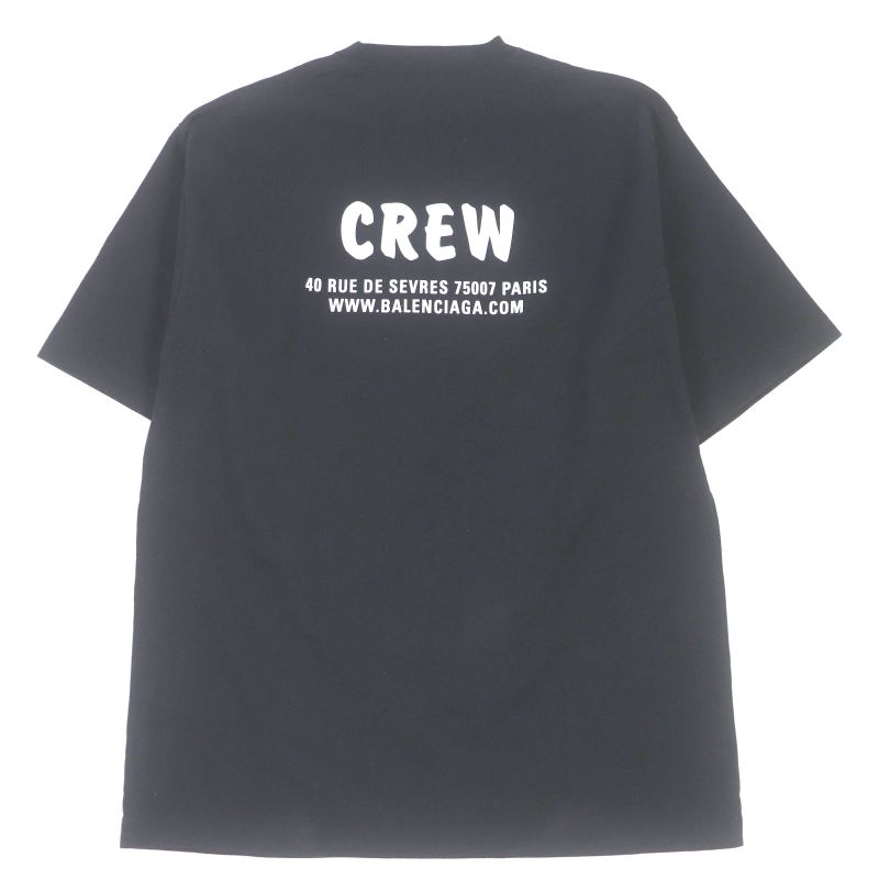 Balenciaga 20SS 620941 100% Cotton CREW Logo Print Short Sleeve Short Sleeve