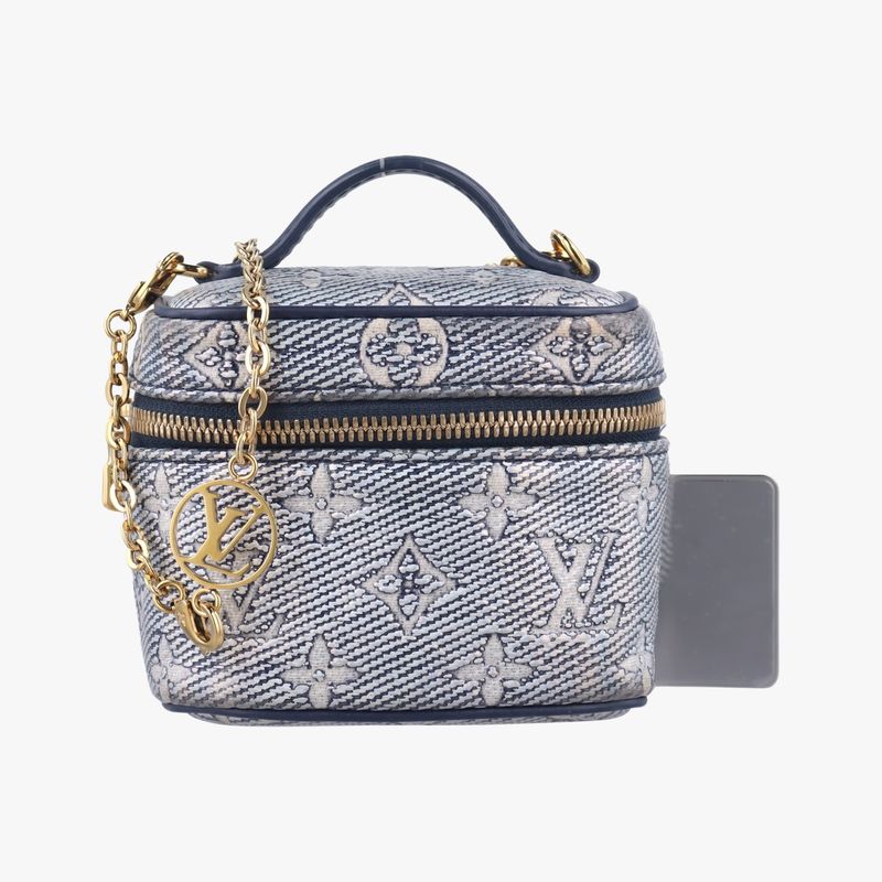Louis Vuitton Micro Vanity Gray And Blue Monogram Jacquard Denim M82467 IC Chip