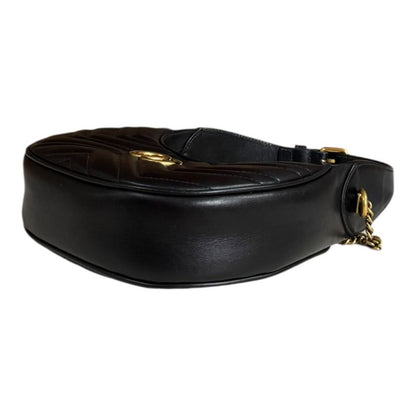 Gucci GG Marmont Shoulder Bag Leather 699514 Black Ladies Gucci  Gucci