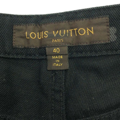 Louis Vuitton Logo Embroidered Dotted Short Denim Pants Rw091w Wopa06cp4 Black