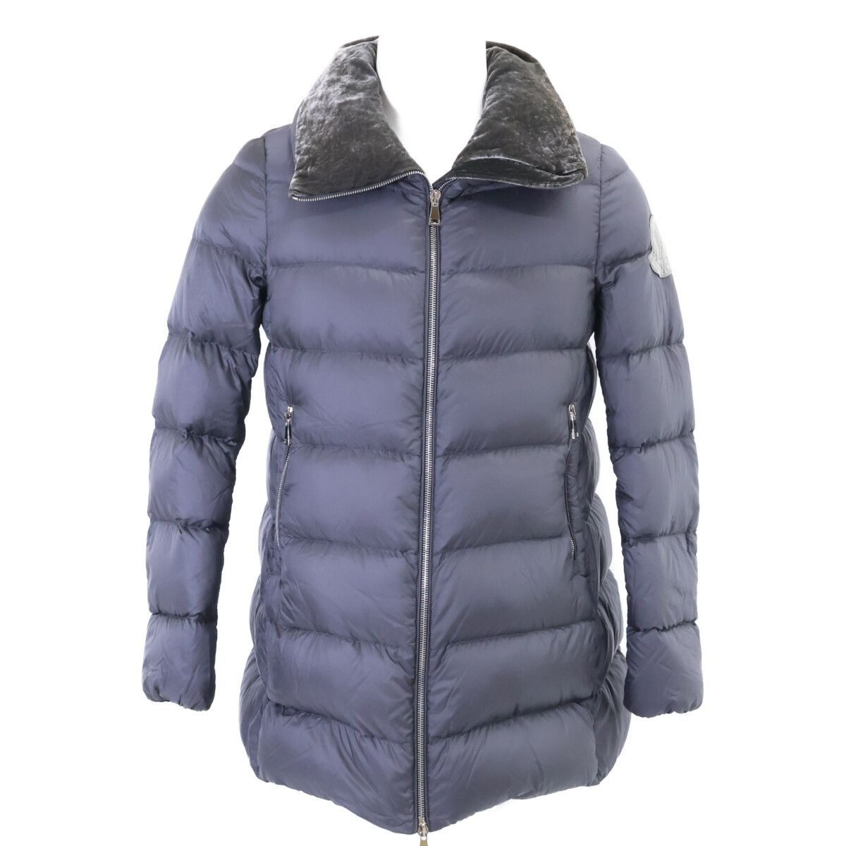 Moncler Torcon Gray Velour Patch Stand Collar Down 2 Jacket