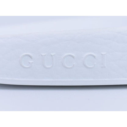 Gucci Palace Logo Sherry Line Sandals 39 Rubber White Khaki Red — view 5