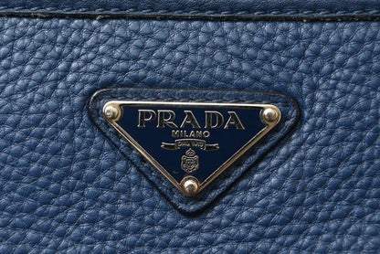 Prada Shoulder Bag Prada Cross Body Bag Vitello Daino Deerskin Navy Triangle