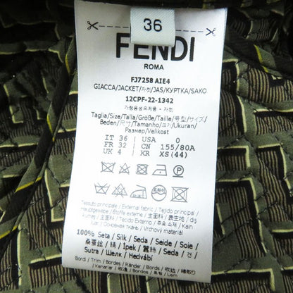 Fendace Fendi Versace 22SS Fj7258 Silk FF Logo Baroque Pattern Blouson Blackish
