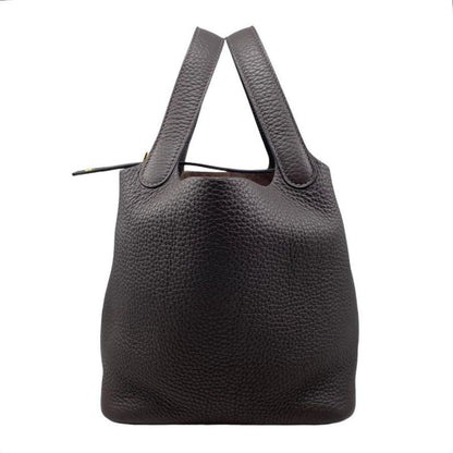 Hermes Handbag Picotin Lock PM Engraved B Ebène Dark Brown Gold Hardware Hermes