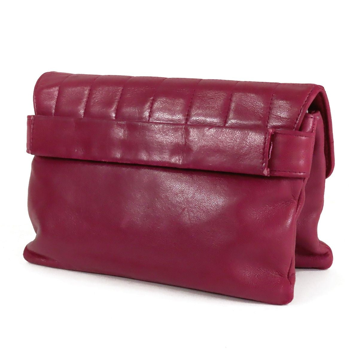 Chanel Belt Bag Purple Silver Lambskin Choco Bar Clutch Beltless — view 2