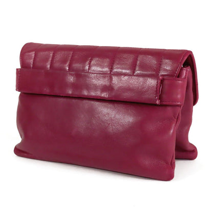 Chanel Belt Bag Purple Silver Lambskin Choco Bar Clutch Beltless — view 2