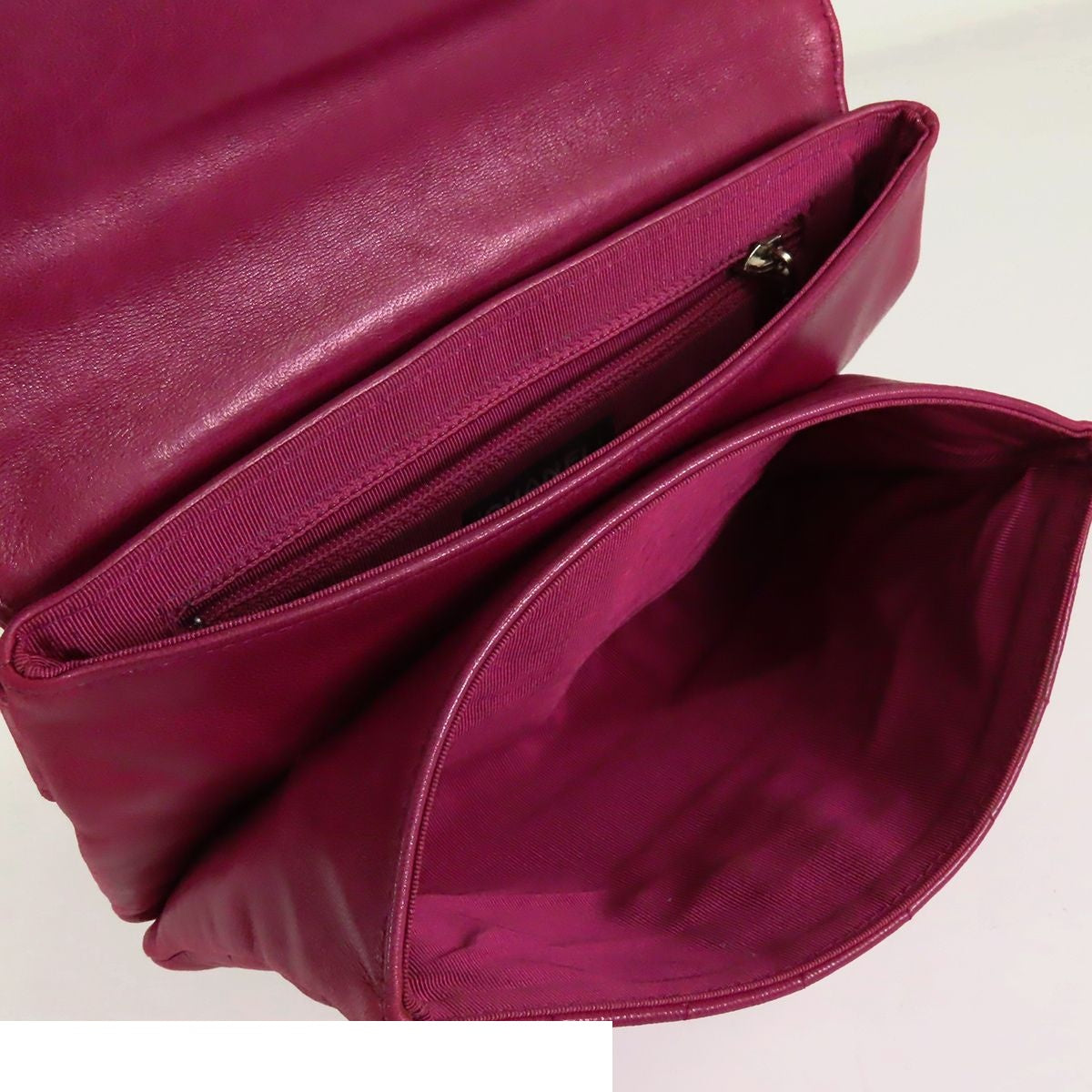 Chanel Belt Bag Purple Silver Lambskin Choco Bar Clutch Beltless — view 4
