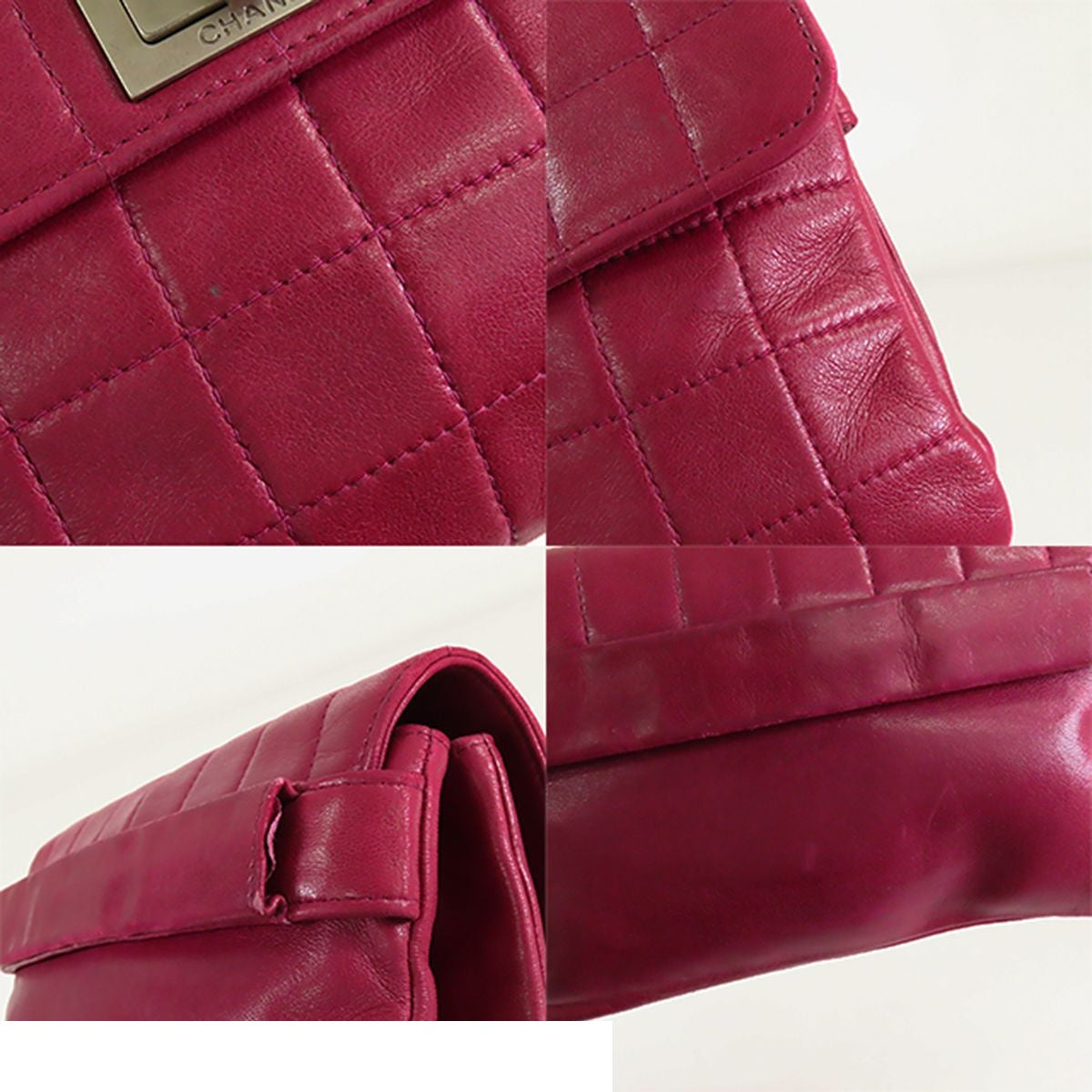 Chanel Belt Bag Purple Silver Lambskin Choco Bar Clutch Beltless — view 6