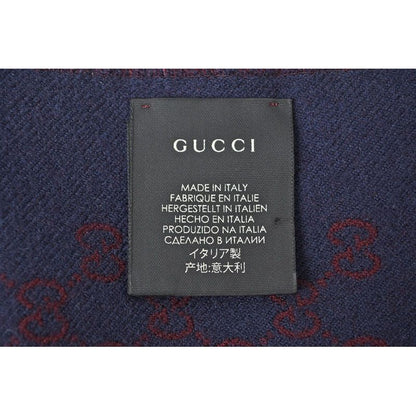Gucci Scarf Reversible Winter Wool GG Wine Navy — view 6