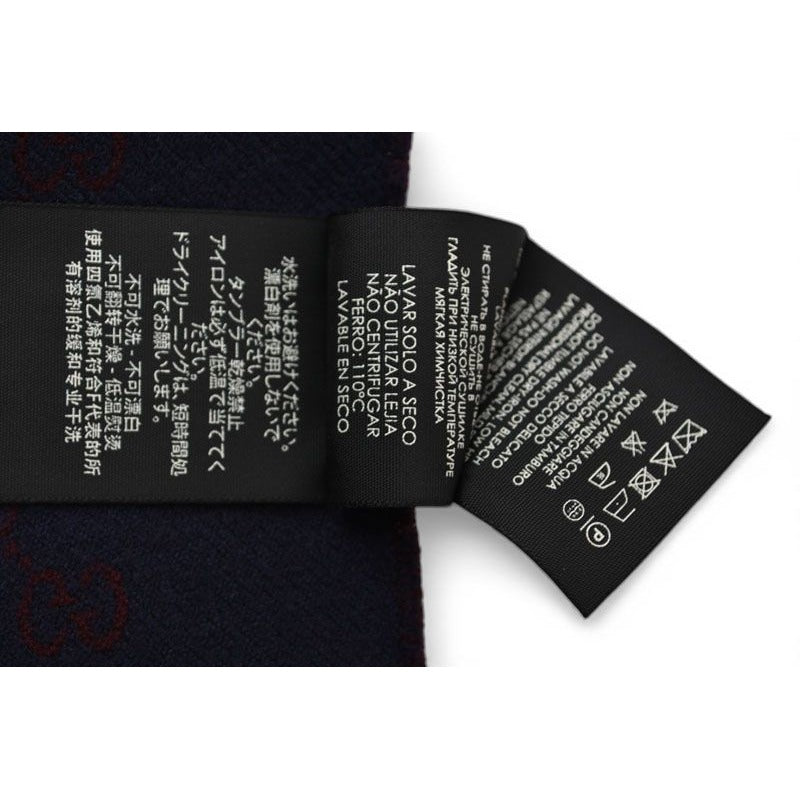 Gucci Scarf Reversible Winter Wool GG Wine Navy — view 7