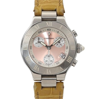 Cartier Must 21 Chronoscaph SM Chronograph Watch Date Quartz