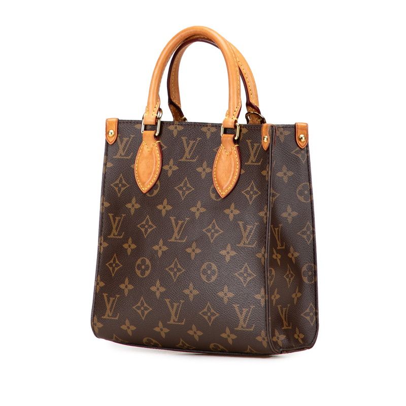 Louis Vuitton Monogram Sac Plat BB Handbag Shoulder Bag 2WAY M46265 Brown