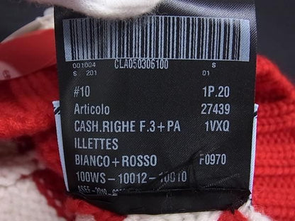 Boutique Prada Knit Hat Women's Red And Ivory Fl7585