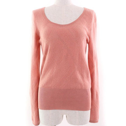 Hermes 22AW 2h2618dc Wool Cashmere Blend Long Sleeve Knit Top Pink 34 Made In