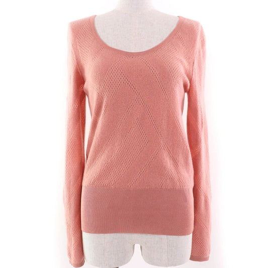 Hermes 22AW 2h2618dc Wool Cashmere Blend Long Sleeve Knit Top Pink 34 Made In