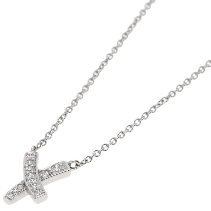 Tiffany & Co Tiffany & Co Kiss Diamond Necklace Pt950 Ladies