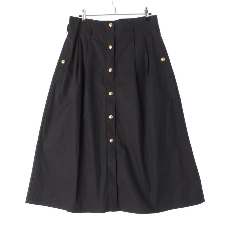Celine Edith Liman Edith Liman Cotton Snap Button Gold Button High Waist Skirt