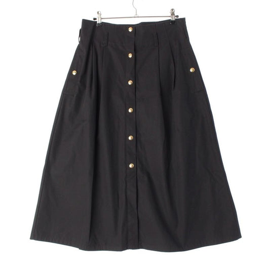 Celine Edith Liman Edith Liman Cotton Snap Button Gold Button High Waist Skirt