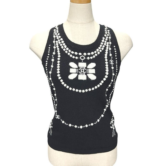 Chanel Knit Trompe L'oeil P64666 Cashmere Black