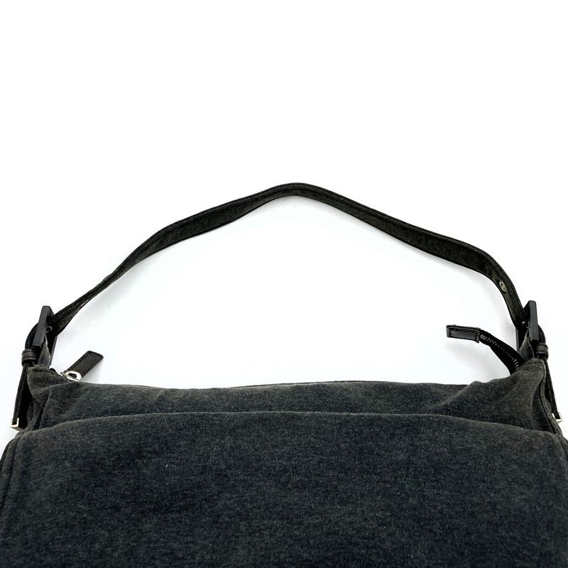 Fendi Handbag Shoulder Bag Mamma Cotton Gray FF Logo Women Men Fashion  Gift