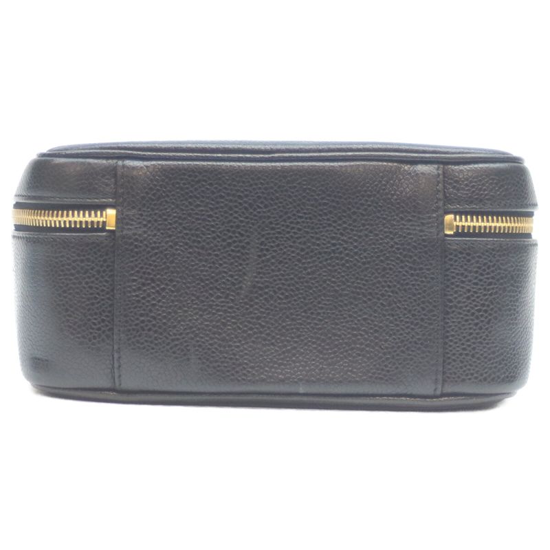 Chanel No 5 Black Caviar Skin Ghardware 2WAY Vanity Shoulder Bag Vanity Bag