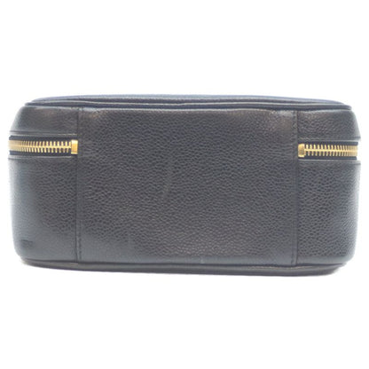 Chanel No 5 Black Caviar Skin Ghardware 2WAY Vanity Shoulder Bag Vanity Bag