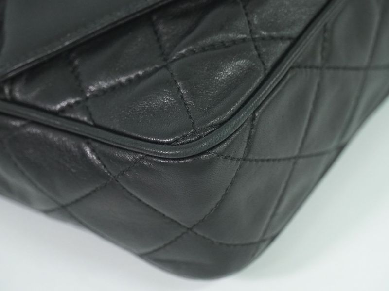 Authentic Chanel Coco Mark Matelasse Tassel Chain Shoulder Bag Lambskin Leather