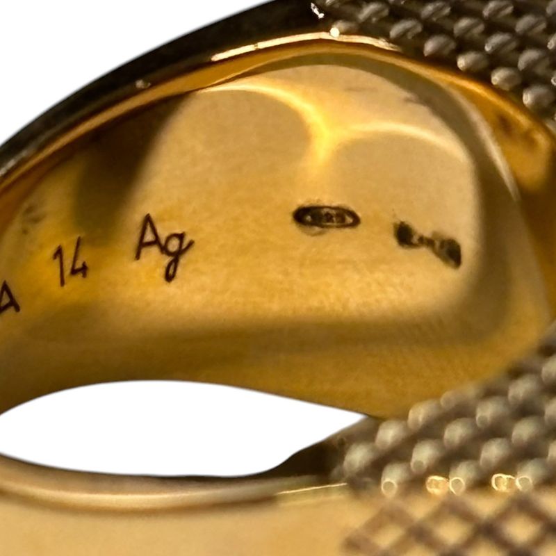 Balenciaga 925 Silver Gold Seal Ring Gold Seal Ring 14 (about Size 14) Gold