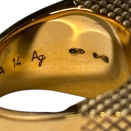 Balenciaga 925 Silver Gold Seal Ring Gold Seal Ring 14 (about Size 14) Gold
