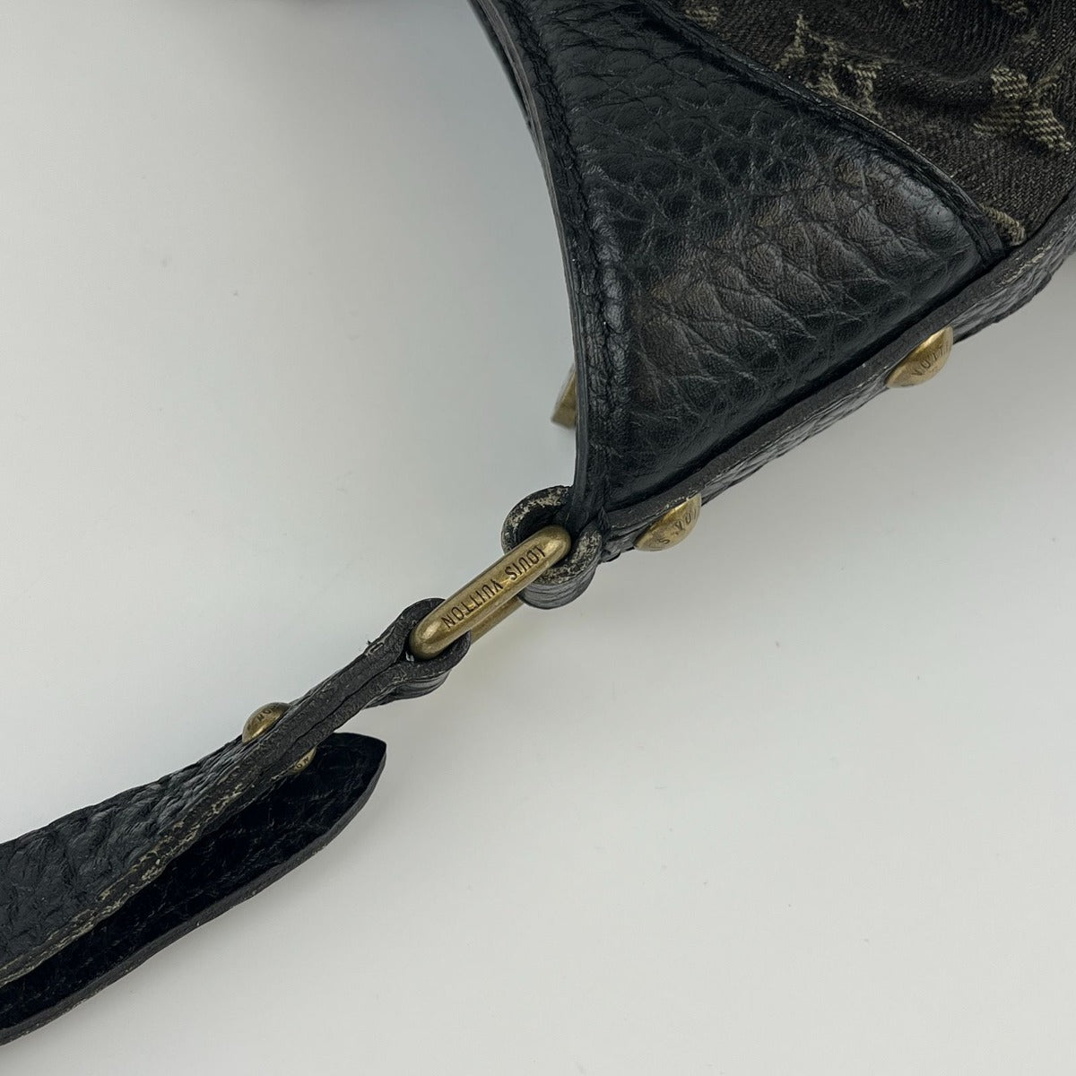 Louis Vuitton Monogram Slightly Shoulder Bag Denim Black Vintage — view 11