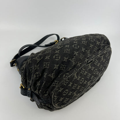 Louis Vuitton Monogram Slightly Shoulder Bag Denim Black Vintage — view 9