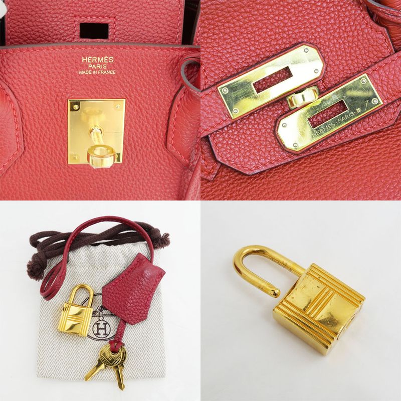 Hermes Birkin 30 Tote Bag Red Togo A Stamp Manufactured In 2017 Gold