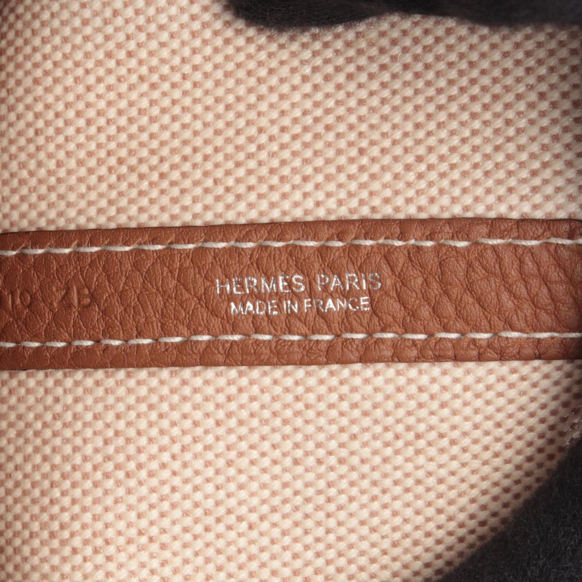 Hermes Tote Garden Party TGM Ecru Gold Canvas Leather Ivory Brown — view 4