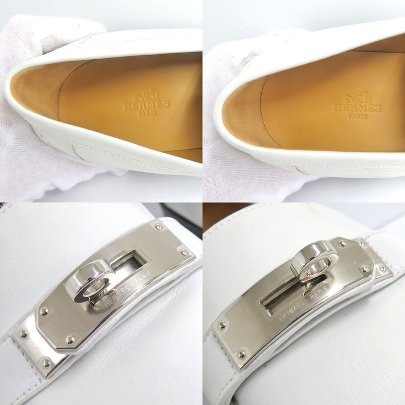 Hermes Loafers - Kelly Hardware White Silver-hardware 41 26.5cm