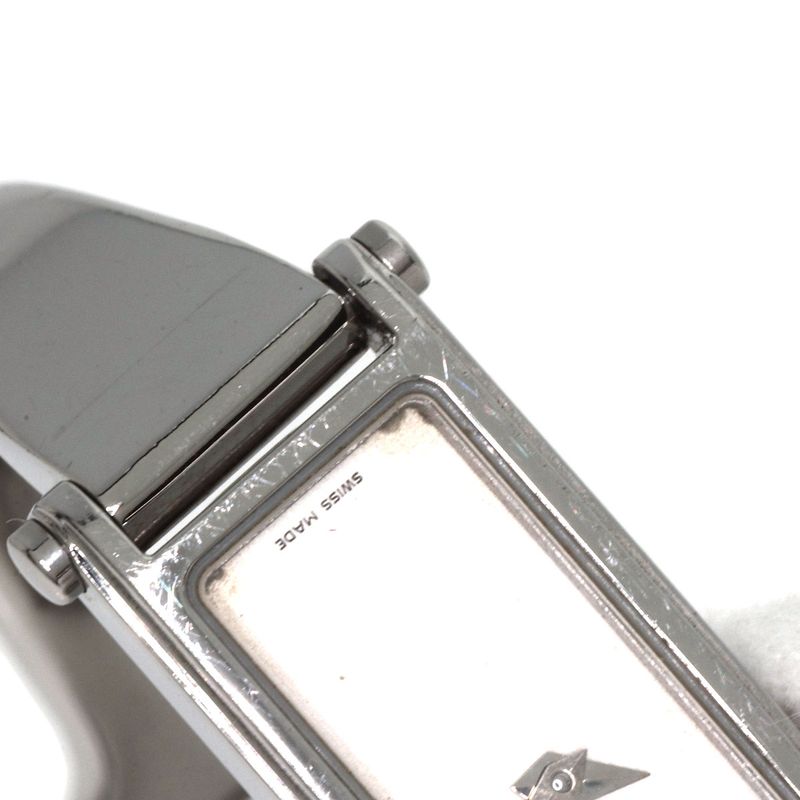 Gucci 1500l Square Face Bangle Watch SS Ladies