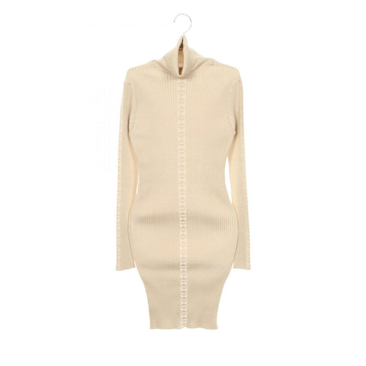 Hermes Dress Short Long Sleeve 34 Bran Natural Silk