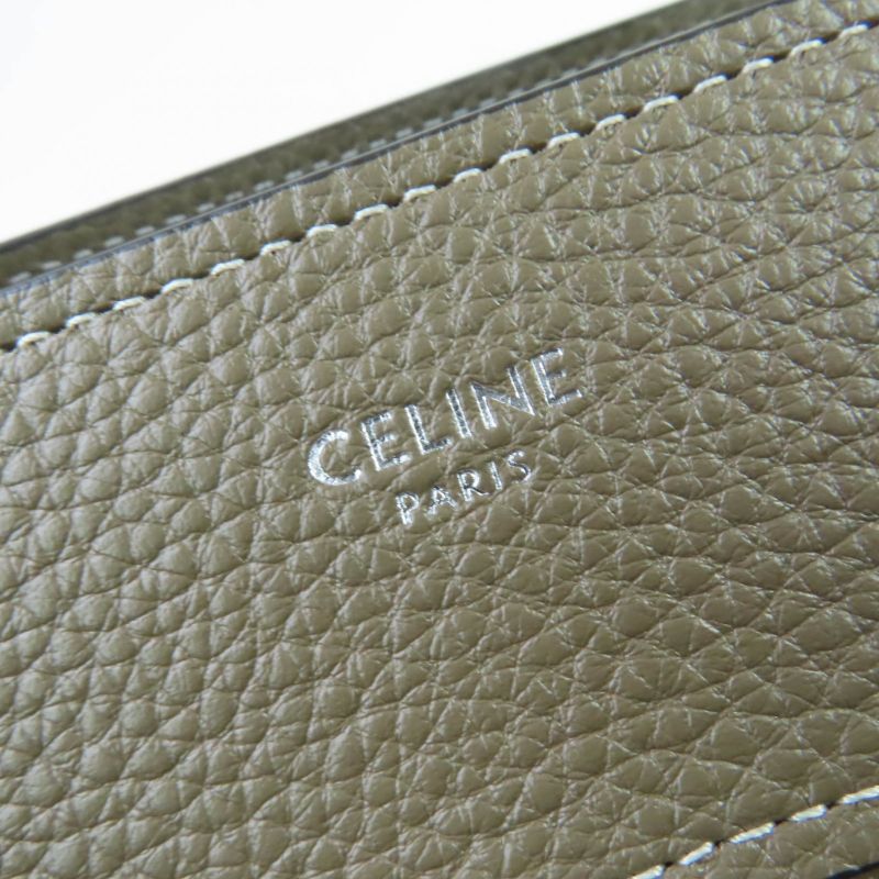 Celine 18979 Luggage Micro Shopper Drummed Calfskin Handbag With Sri Glaze