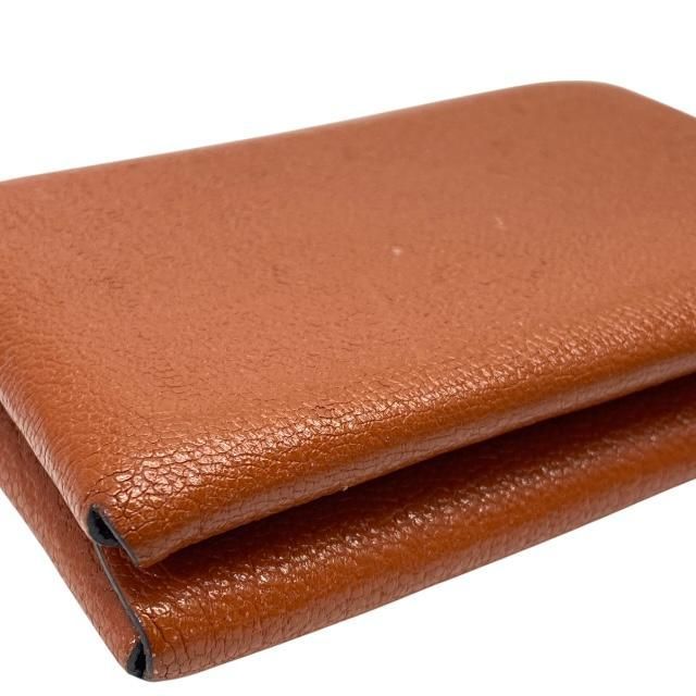 Hermes Calviduo Card Case Coin Case Pass Case Coin Purse Foldable Chevre Orange