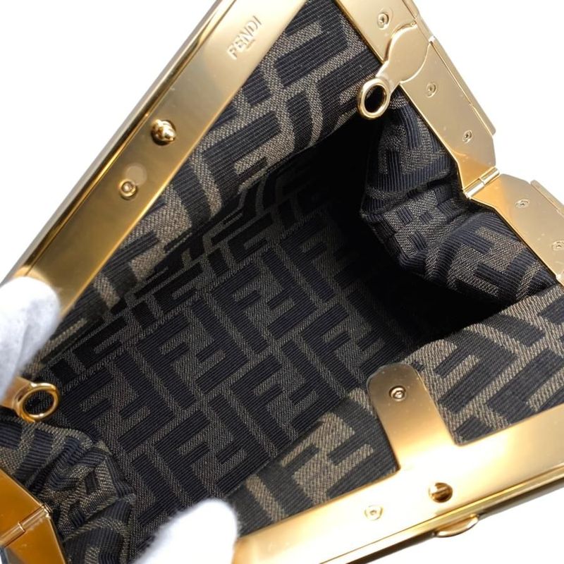 Fendi Shoulder Bag First Small Bag 8bp129 Abve F1993 Blue Gold Hardware Fendi