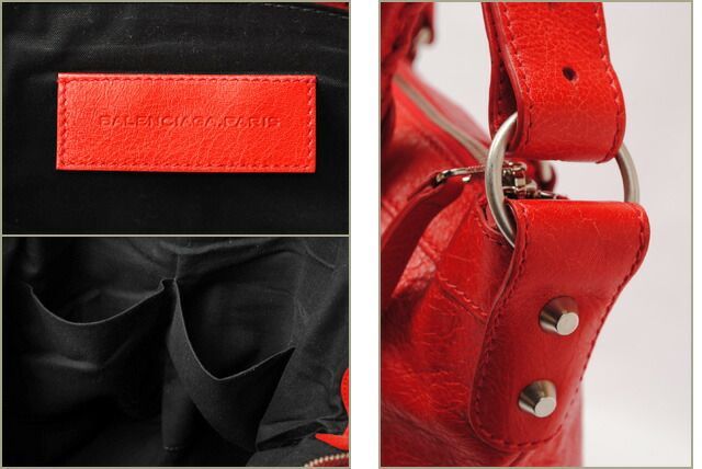 Balenciaga Tote Shoulder Bag Balenciaga Classic Red Silver Hardware 322951 D94j4