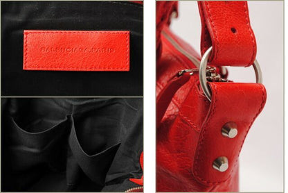 Balenciaga Tote Shoulder Bag Balenciaga Classic Red Silver Hardware 322951 D94j4
