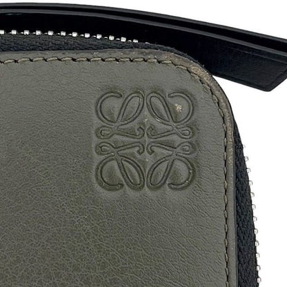 Loewe Round Zipper Long Wallet Khaki Yellow Beige Brown