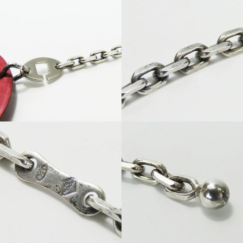 Hermes Bag Charm Animal Cow Leather Silver 925 Red Small 2009 Accessories